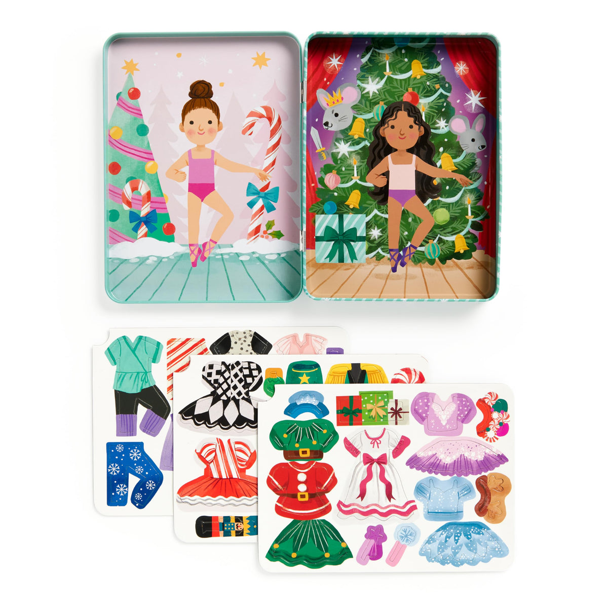 Mudpuppy Enchanted Nutcracker Magnetic Dress Up — 2 Ballerinas, 3 Magnet Sheets, Travel-Friendly