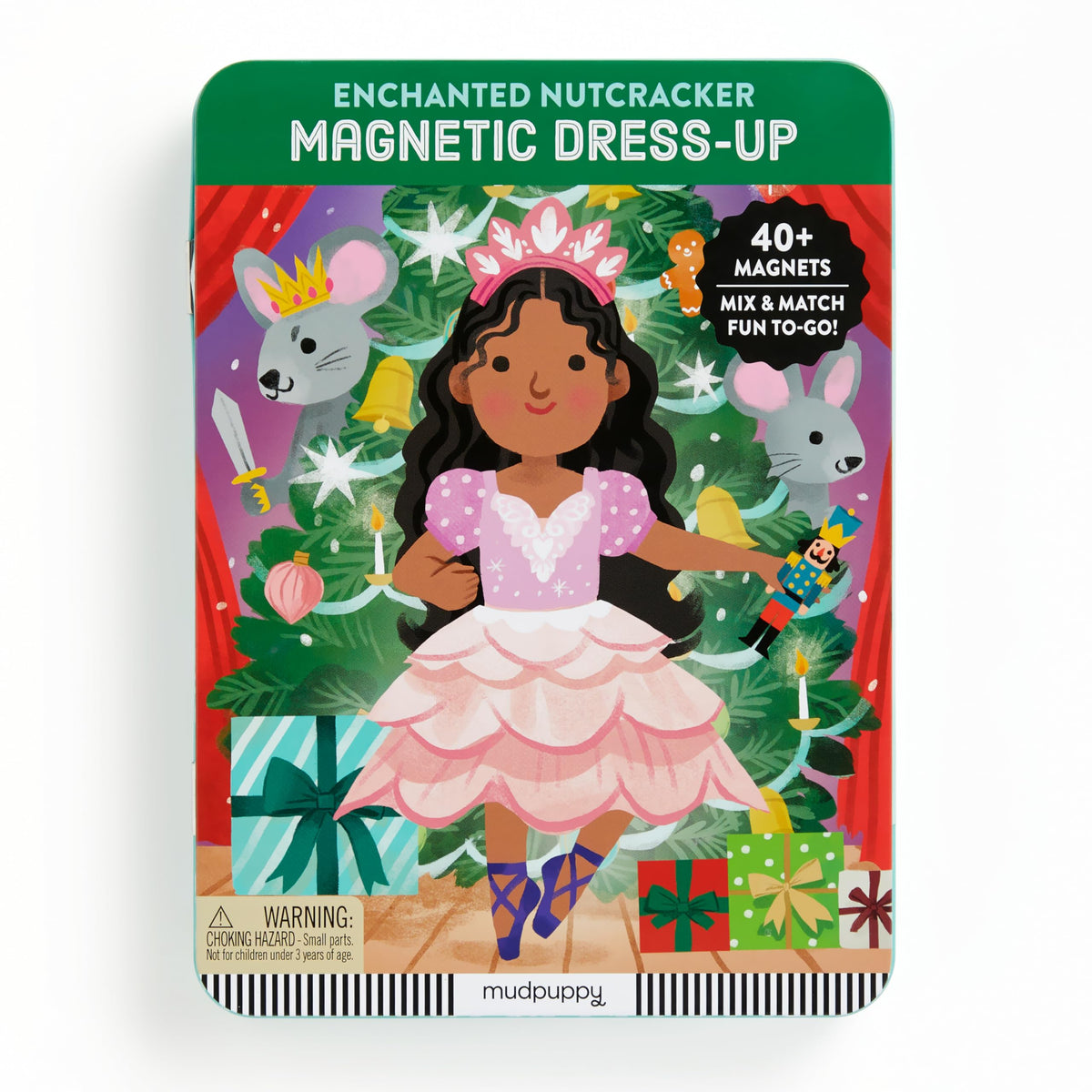 Mudpuppy Enchanted Nutcracker Magnetic Dress Up — 2 Ballerinas, 3 Magnet Sheets, Travel-Friendly