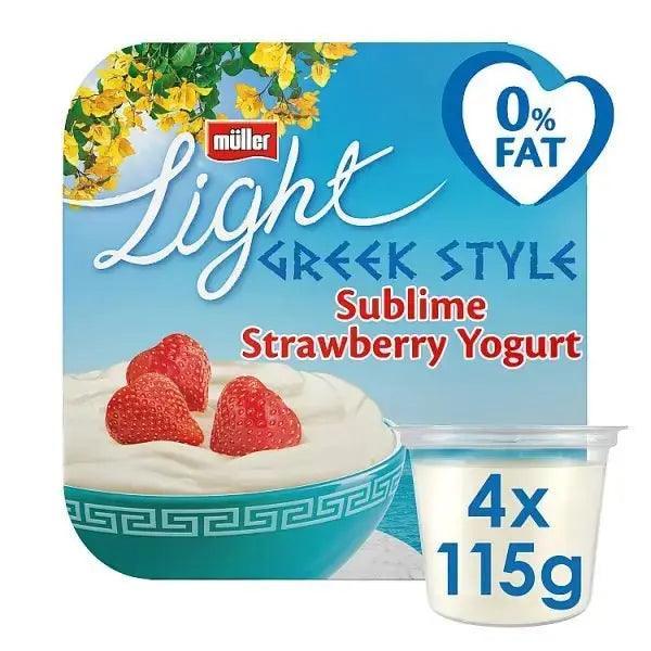 Müller Light Greek Style Sublime Strawberry Yogurt 4 x 115g (460g) (case of 6)