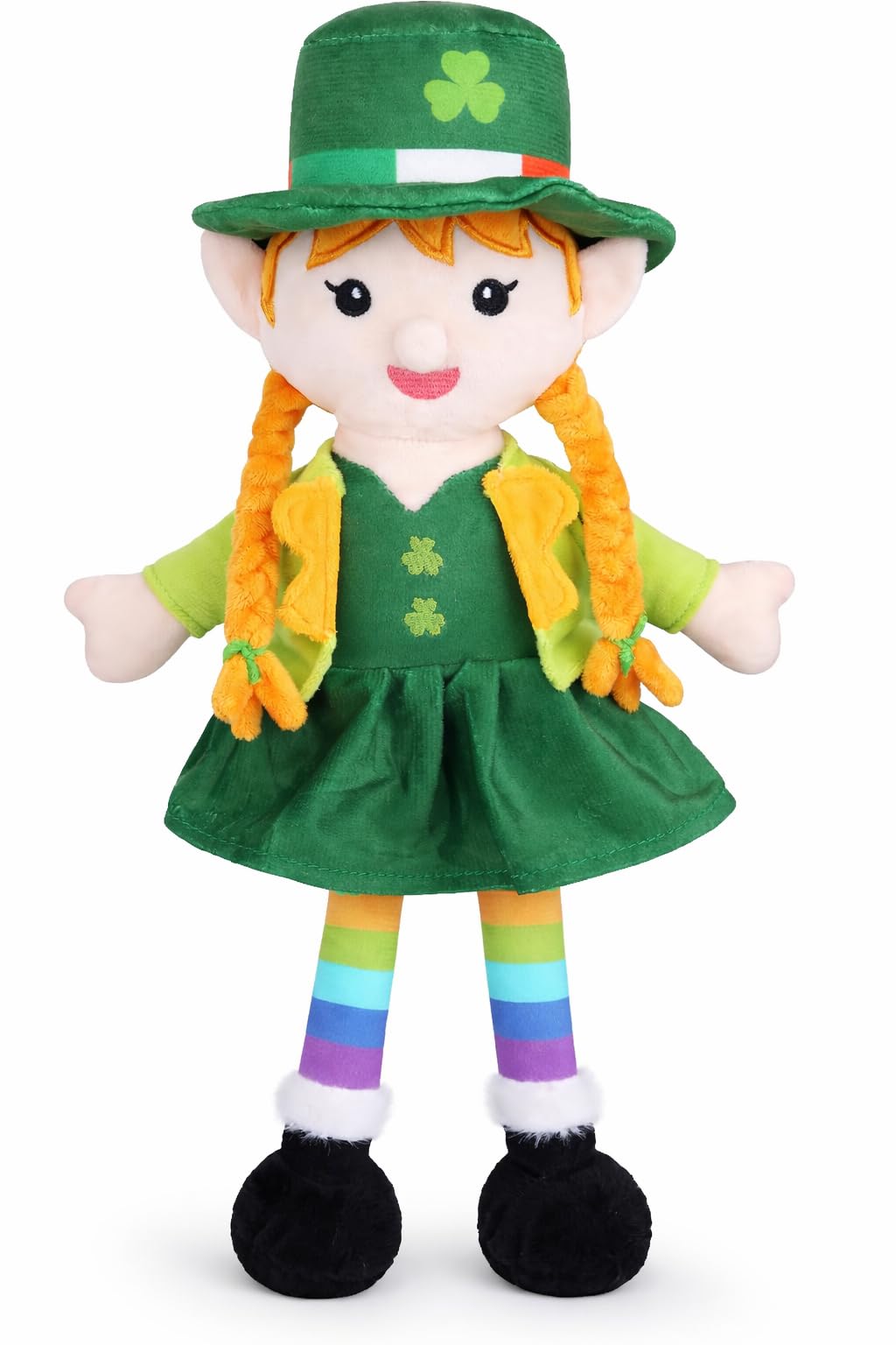 MUFEIRUO Leprechaun St. Patrick's Day Elf Plush with Hat – Soft Stuffed Animal for Home Decor & Gifts