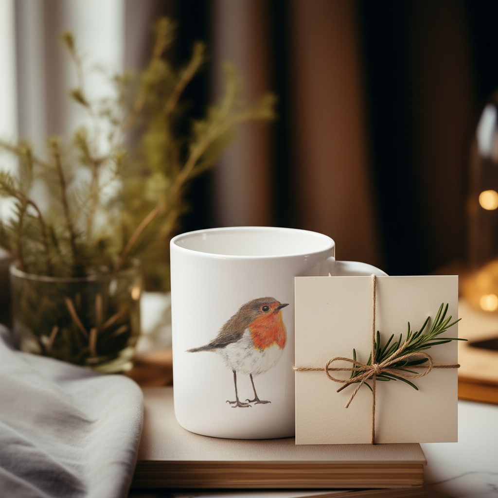 Robin Bird Mug – Ceramic Wildlife Coffee Cup