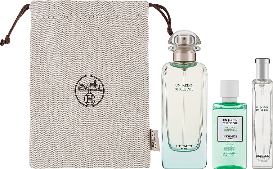 Hermes Un Jardin Sur Le Nil Gift Set 50ml EDT + 40ml Body Lotion + 40ml Shower Gel