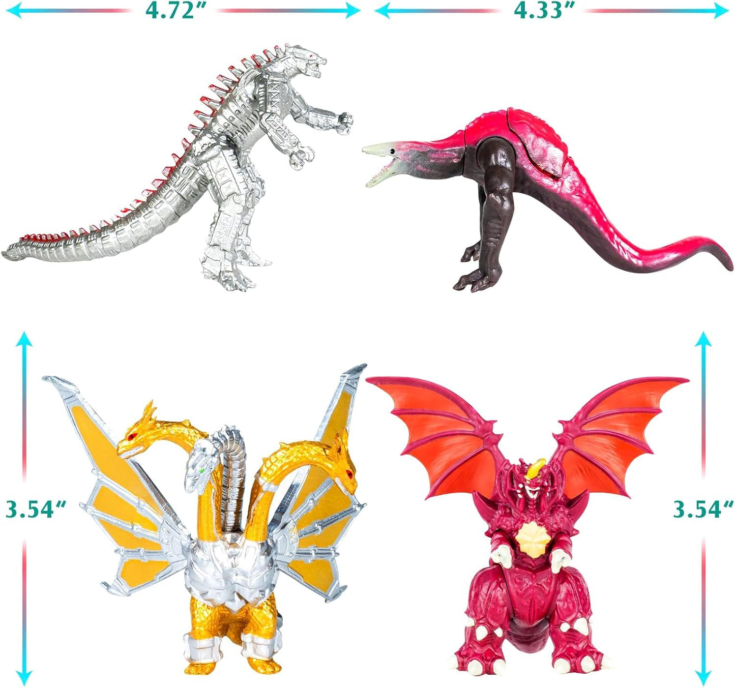 MUKSSE 18-Piece Godzilla vs Kong Toy Set – 4-Inch Action Figures & Cake Toppers