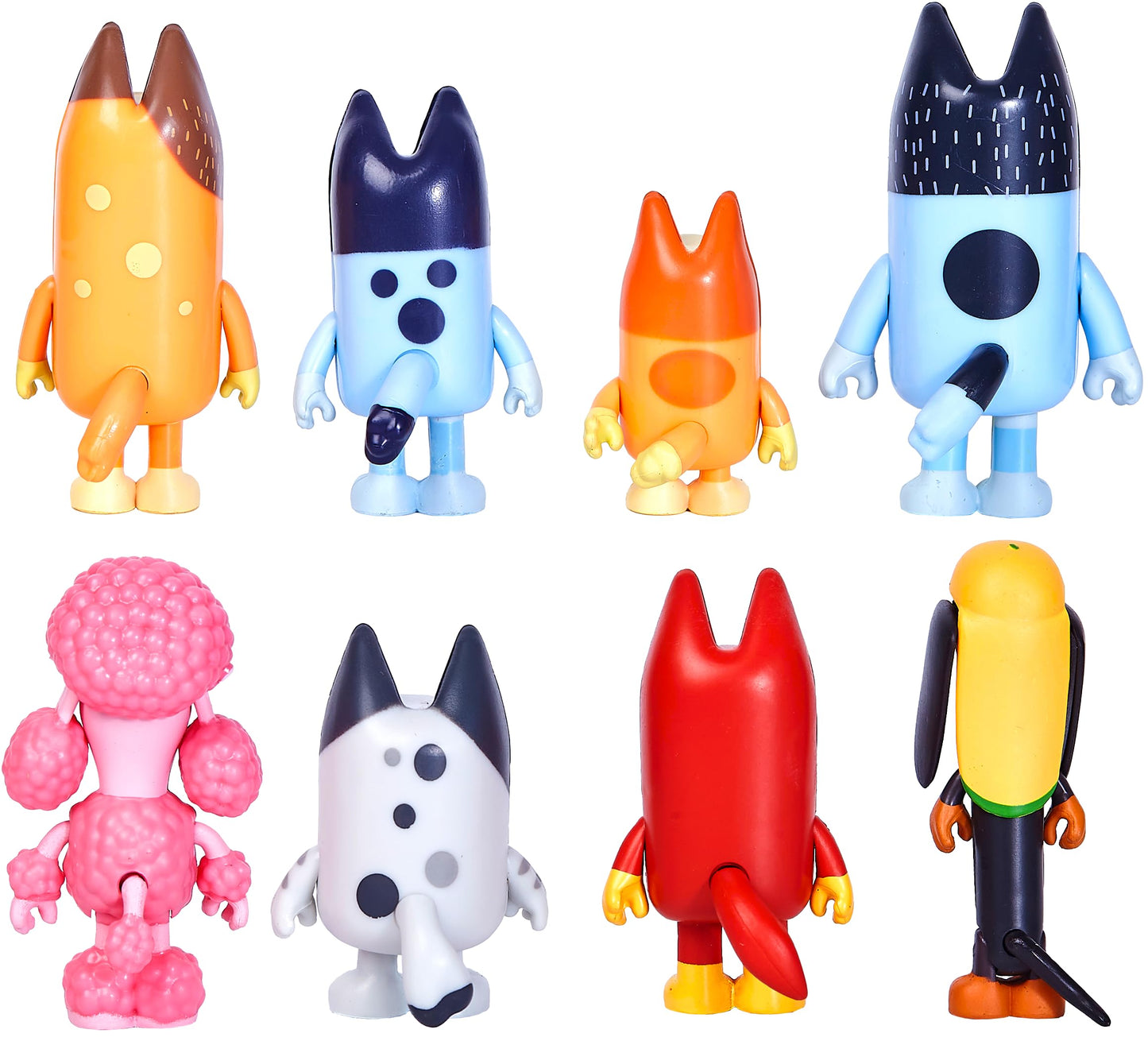 MUKSSE Bluey Toys: 8-Piece Wolf Action Figures Set for Toddlers – Family & Friends, Cake Toppers (2-3.5 inch)