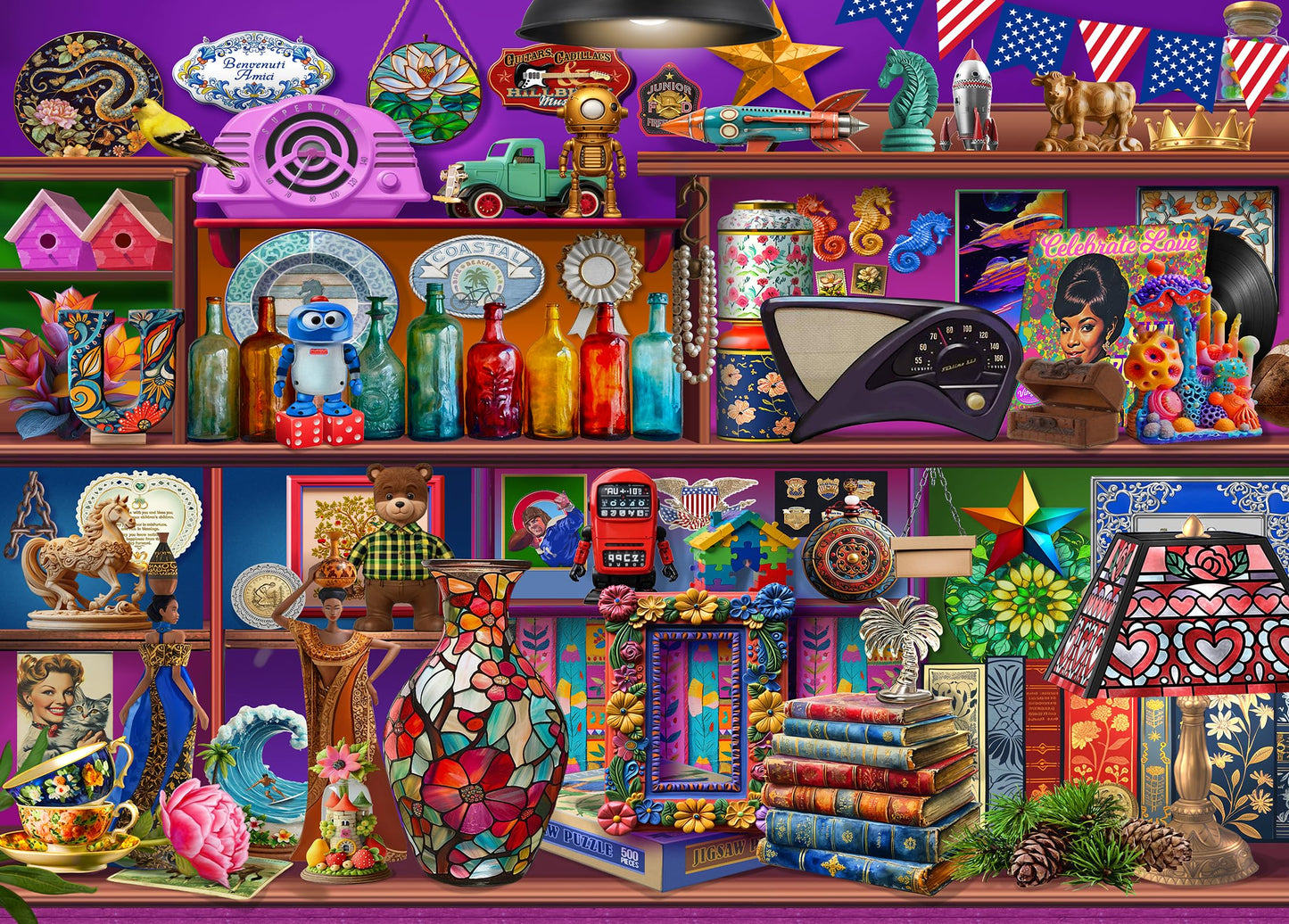 Mulic 500-Piece Puzzles for Adults – Collected 2 Licensed by Chris Bigelow – Retro Back to The Past