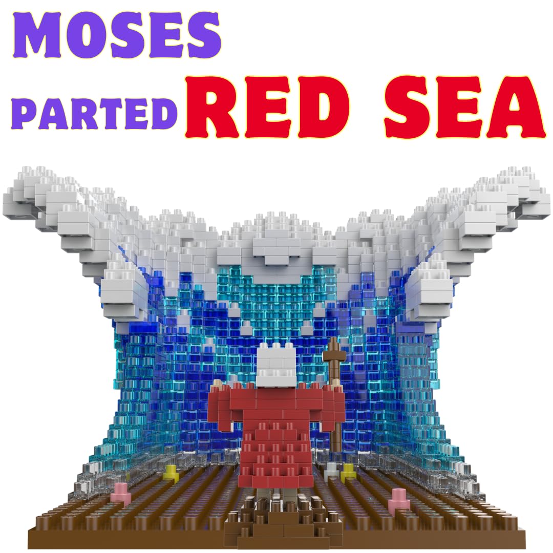 Moses Parted the Red Sea Mini Figurine | A Prayer Gift by Multi-Blocks (904 Pcs)