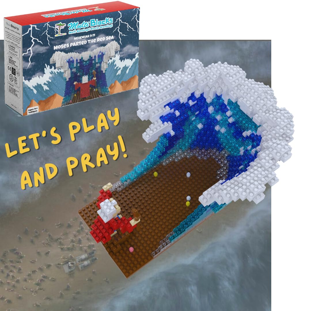 Moses Parted the Red Sea Mini Figurine | A Prayer Gift by Multi-Blocks (904 Pcs)
