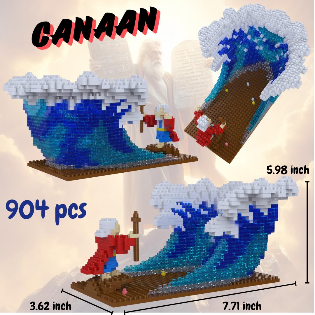 Moses Parted the Red Sea Mini Figurine | A Prayer Gift by Multi-Blocks (904 Pcs)