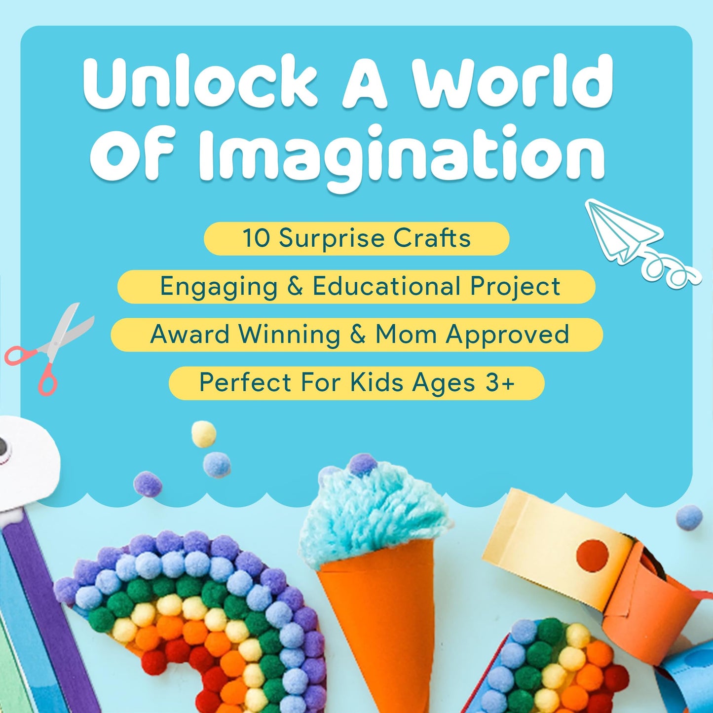 Mumaloo Craft Box for Kids - 10 Mess-Free Arts & Crafts for Ages 4-8