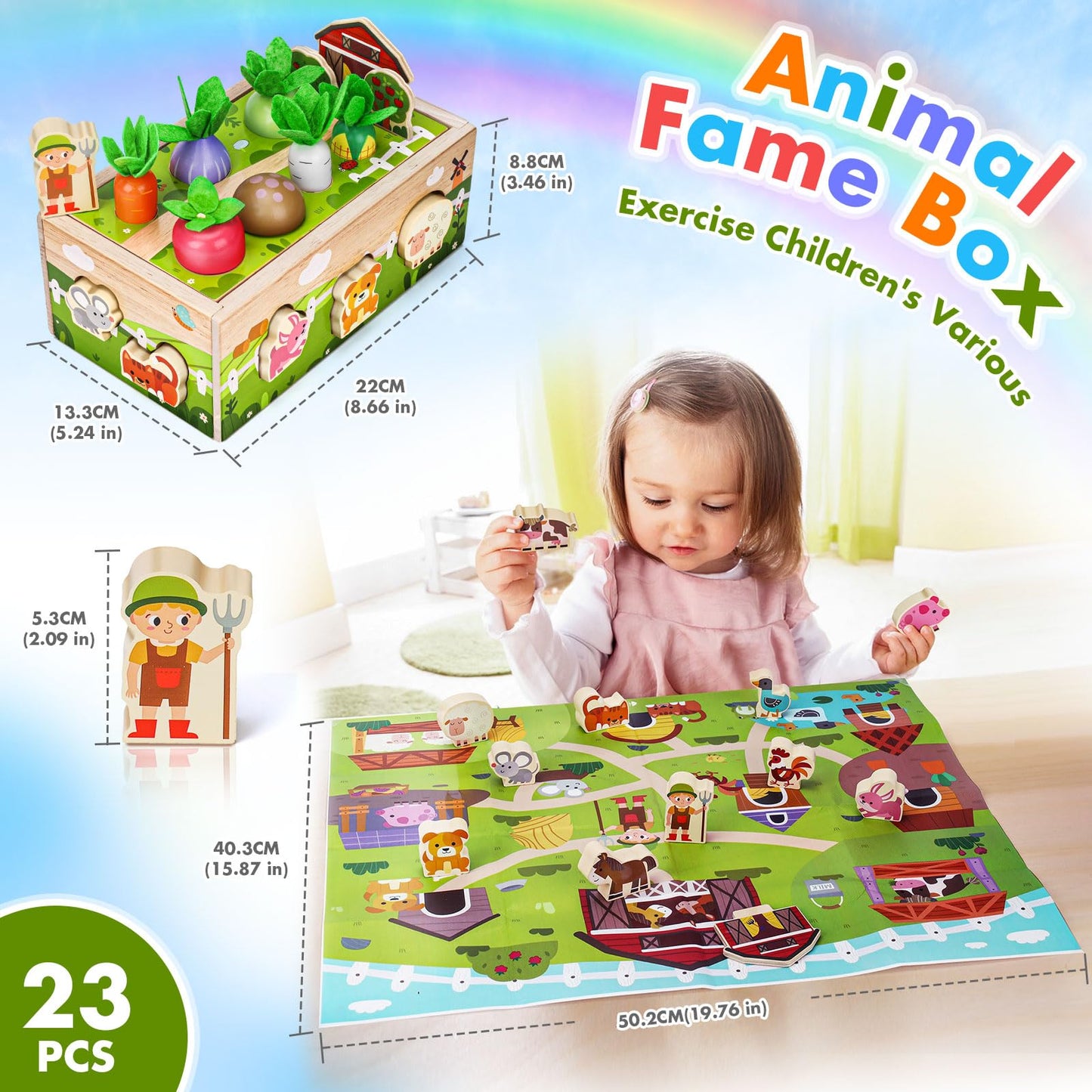 MuMua Montessori Wooden Sensory Toddler Toys – Educational 1-2 Year Old Gift