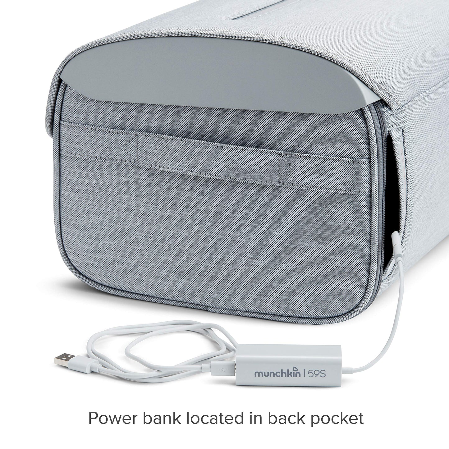 Munchkin 59S UV Cleaning Bag Grey – Portable Toy & Device Sanitizer