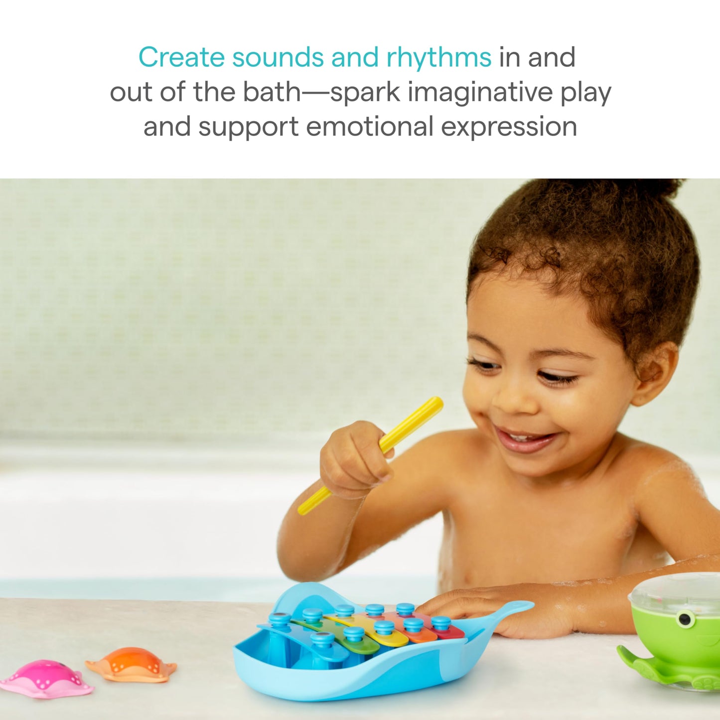Munchkin Bath Beats Musical Bath Toy Set – Xylophone, Drum & Shakers for Babies & Toddlers