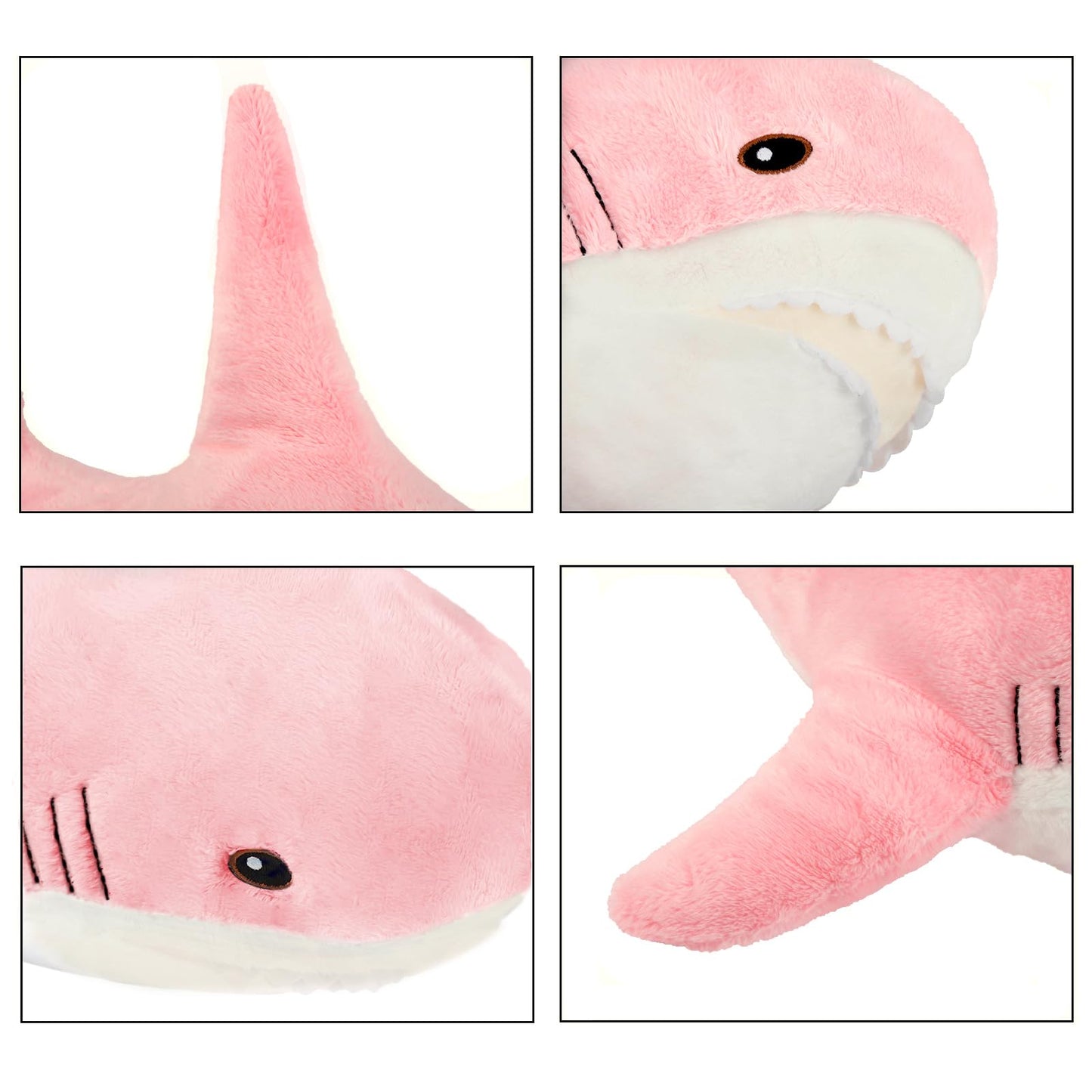MUPI Shark Plush 11in Pink – Soft Cotton Stuffed Animal for Kids
