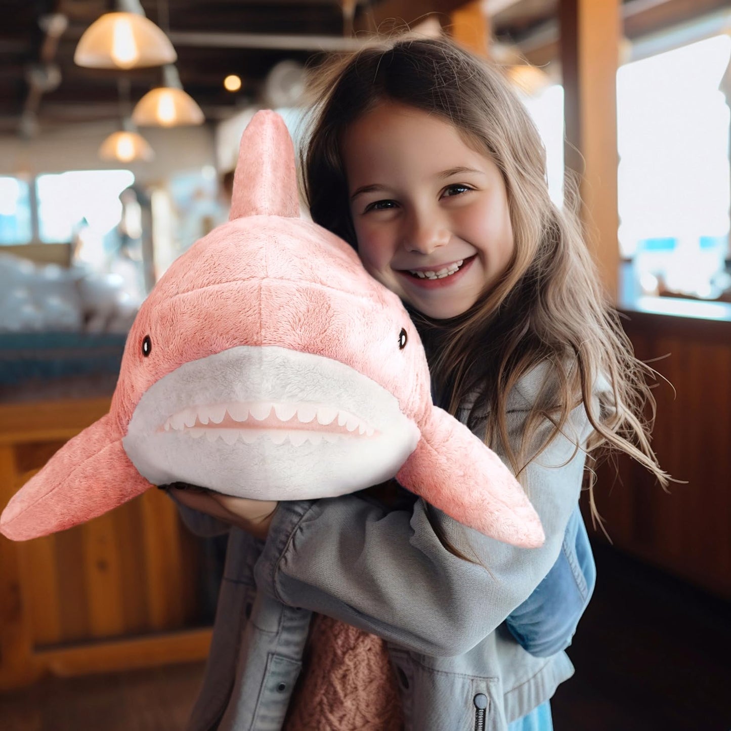 MUPI Shark Plush 11in Pink – Soft Cotton Stuffed Animal for Kids