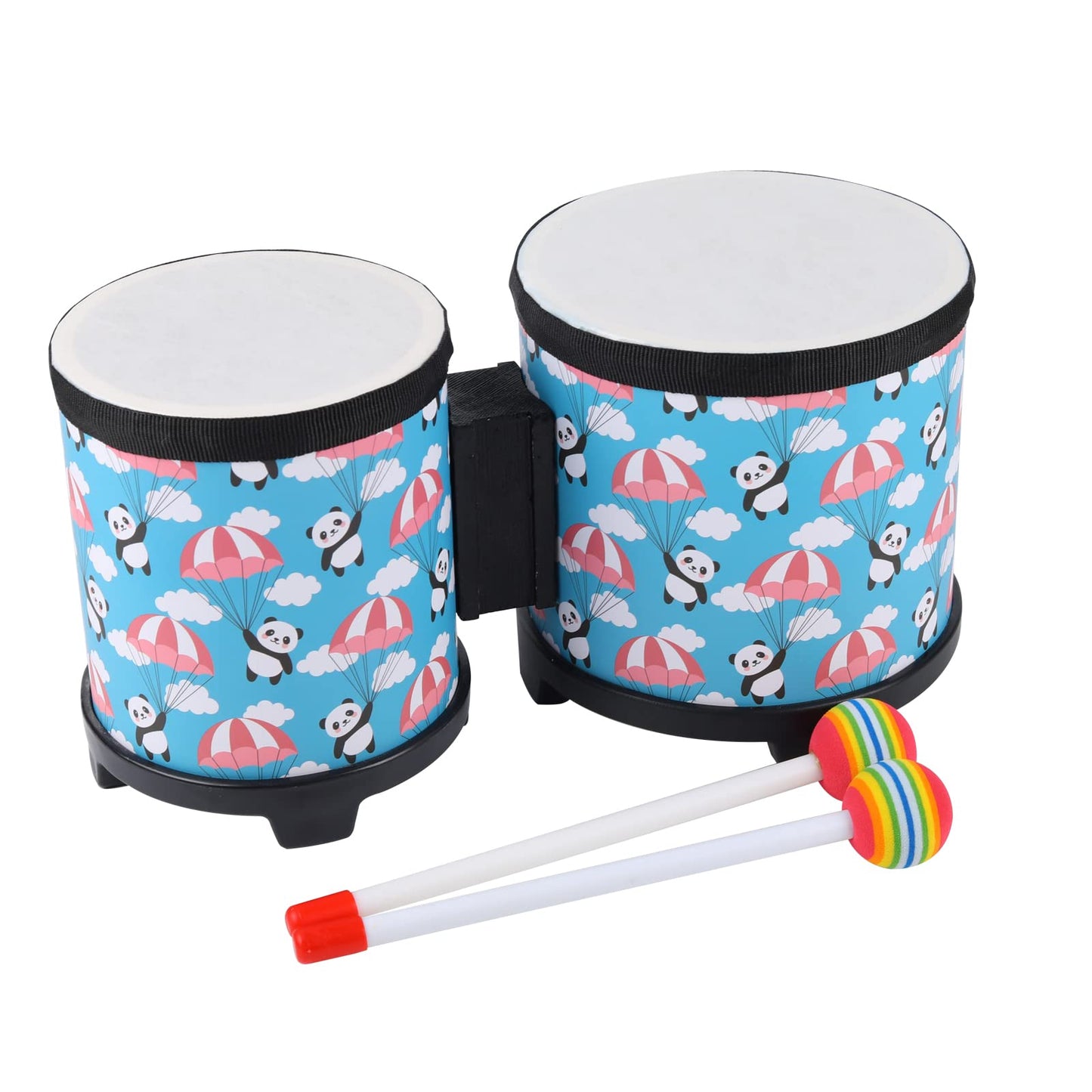 Musfunny Bongo Floor Tom Drums Set for Kids – 5"-6" Blue with 2 Mallets