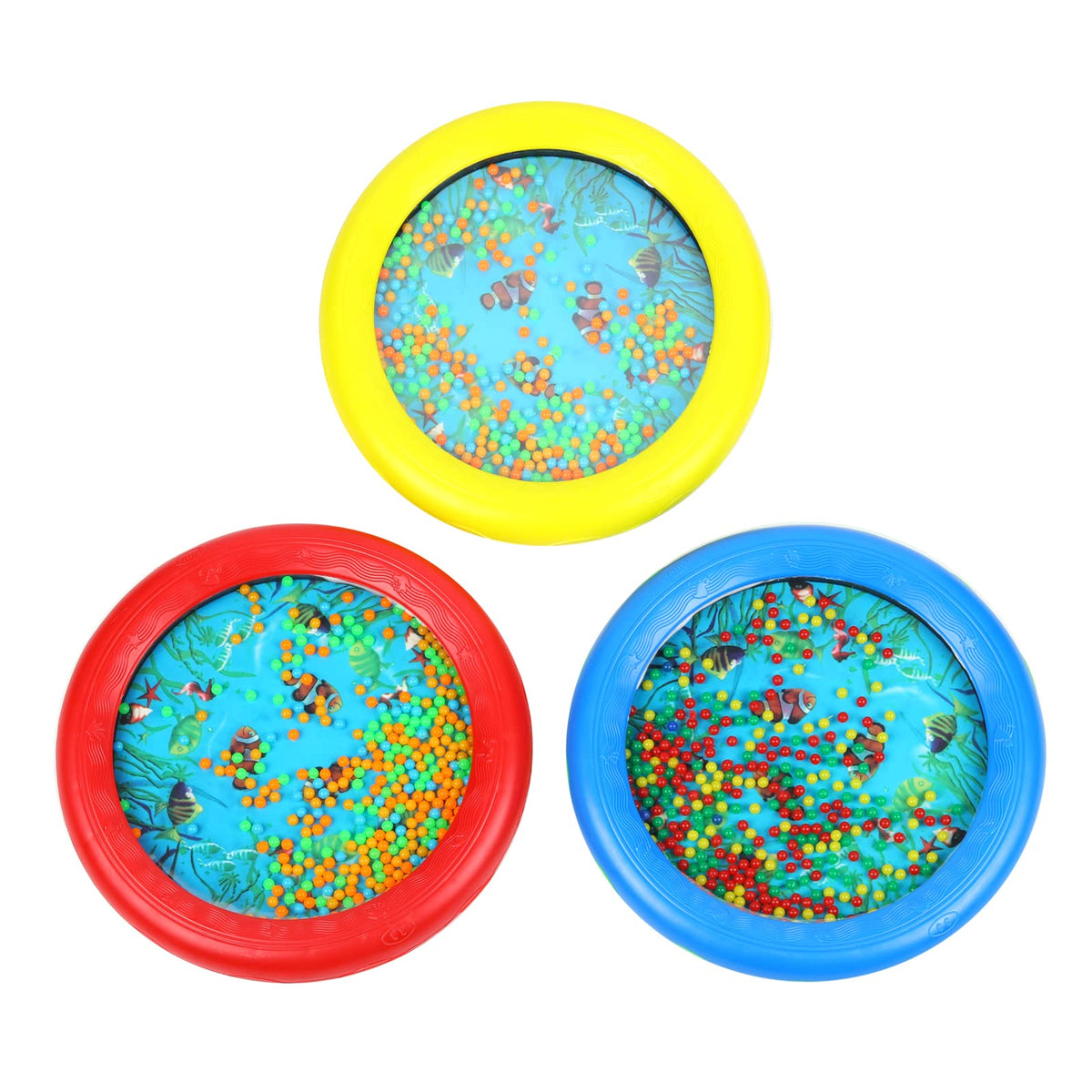 Musfunny Ocean Drum — Wave Bead Drum for Kids, Gentle Sea Sounds, Educational Toy (Blue)