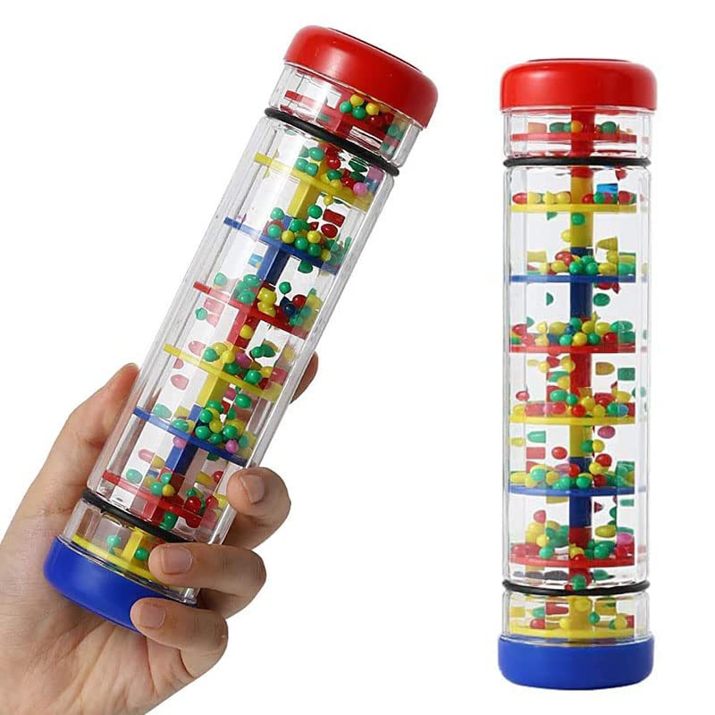 Musfunny Rainmaker Rainstick — 8-Inch Sensory Shaker for Babies & Kids (Red)