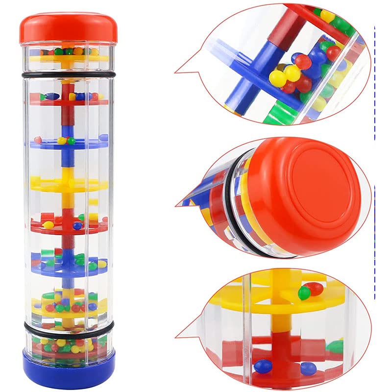 Musfunny Rainmaker Rainstick — 8-Inch Sensory Shaker for Babies & Kids (Red)