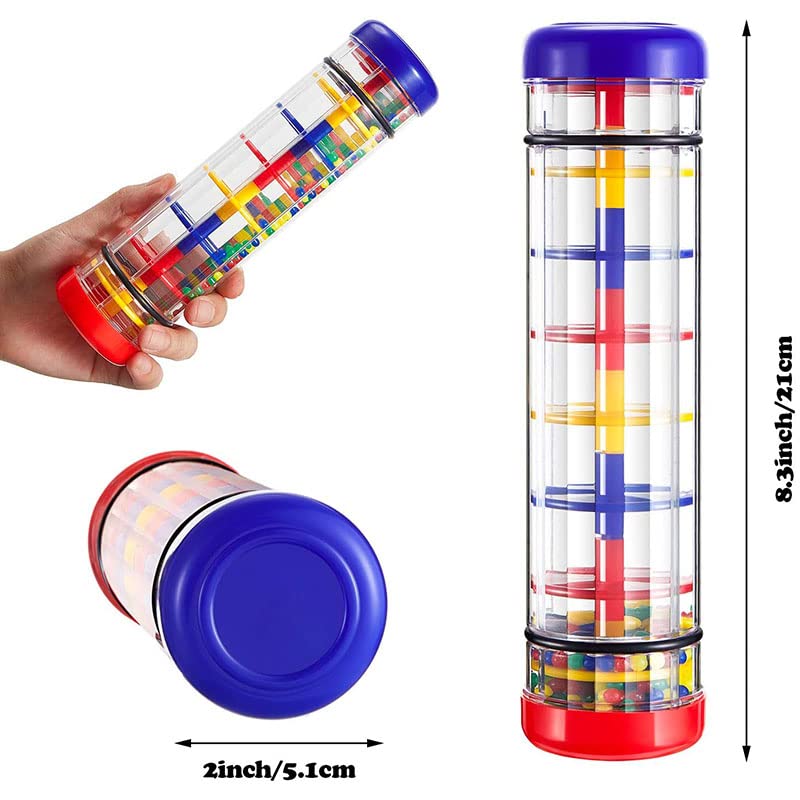 Musfunny Rainmaker Rainstick — 8-Inch Sensory Shaker for Babies & Kids (Red)