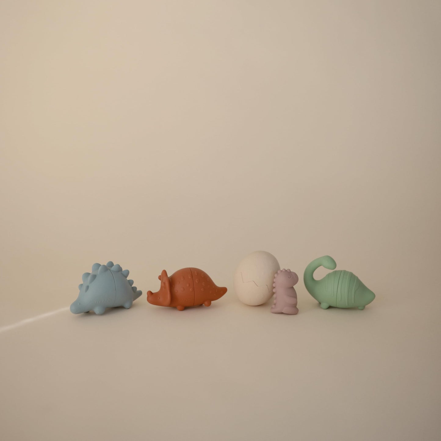 Mushie Dino Bath Toys Play Set – 100% Food Grade Silicone, Mold Free (Pack of 5)