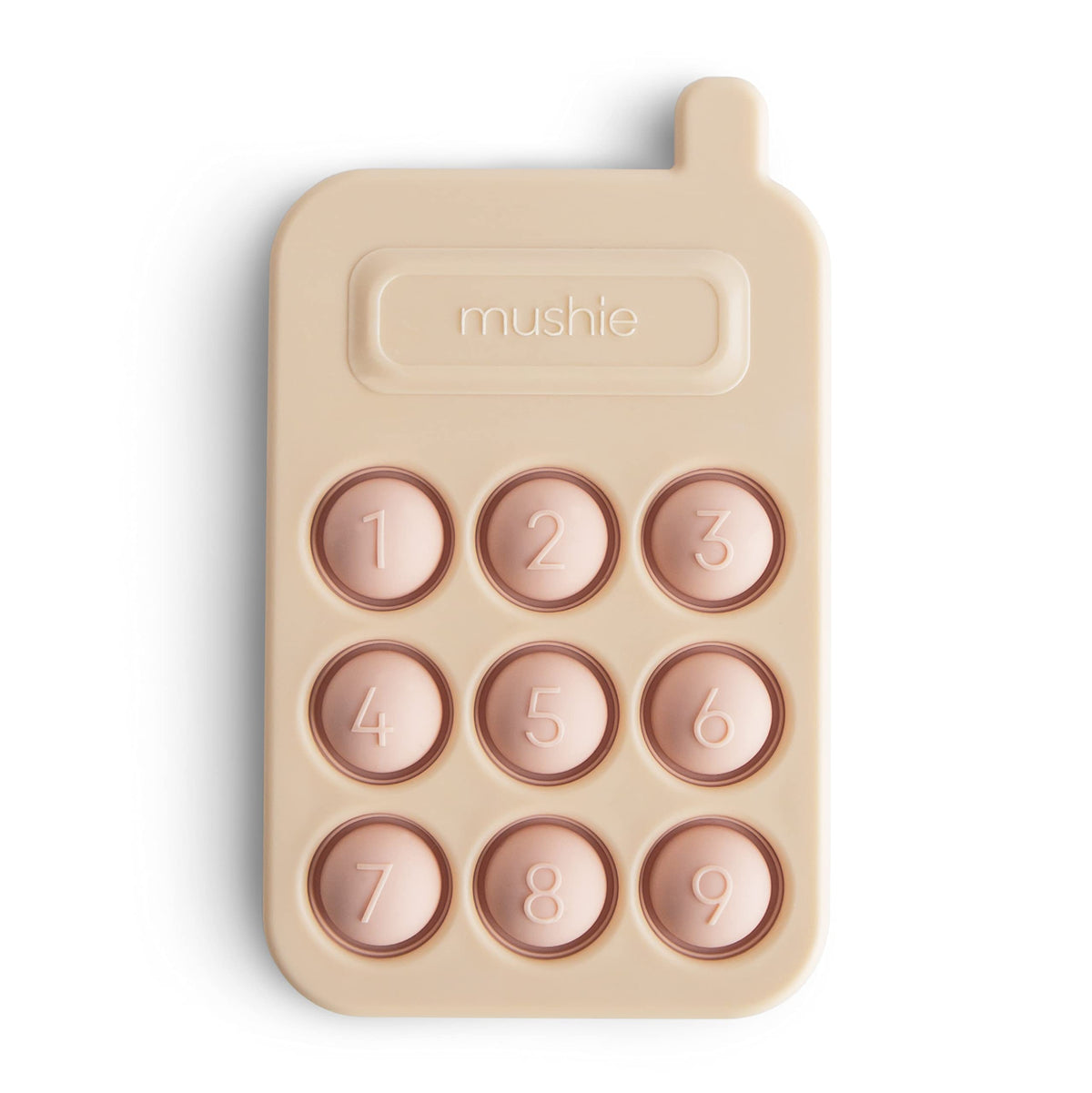 mushie Phone Press Toy Blush – Sensory Tap Toy for Fine Motor Play
