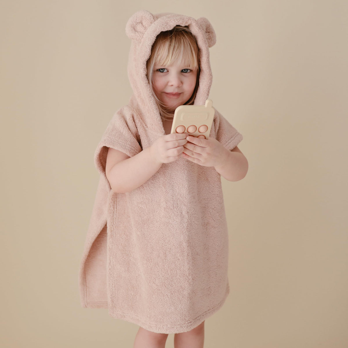mushie Phone Press Toy Blush – Sensory Tap Toy for Fine Motor Play
