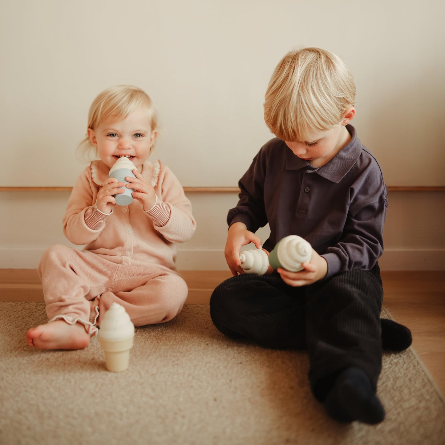 Mushie Silicone Mix and Match Ice Cream Toy 4 Pack | Mold Free