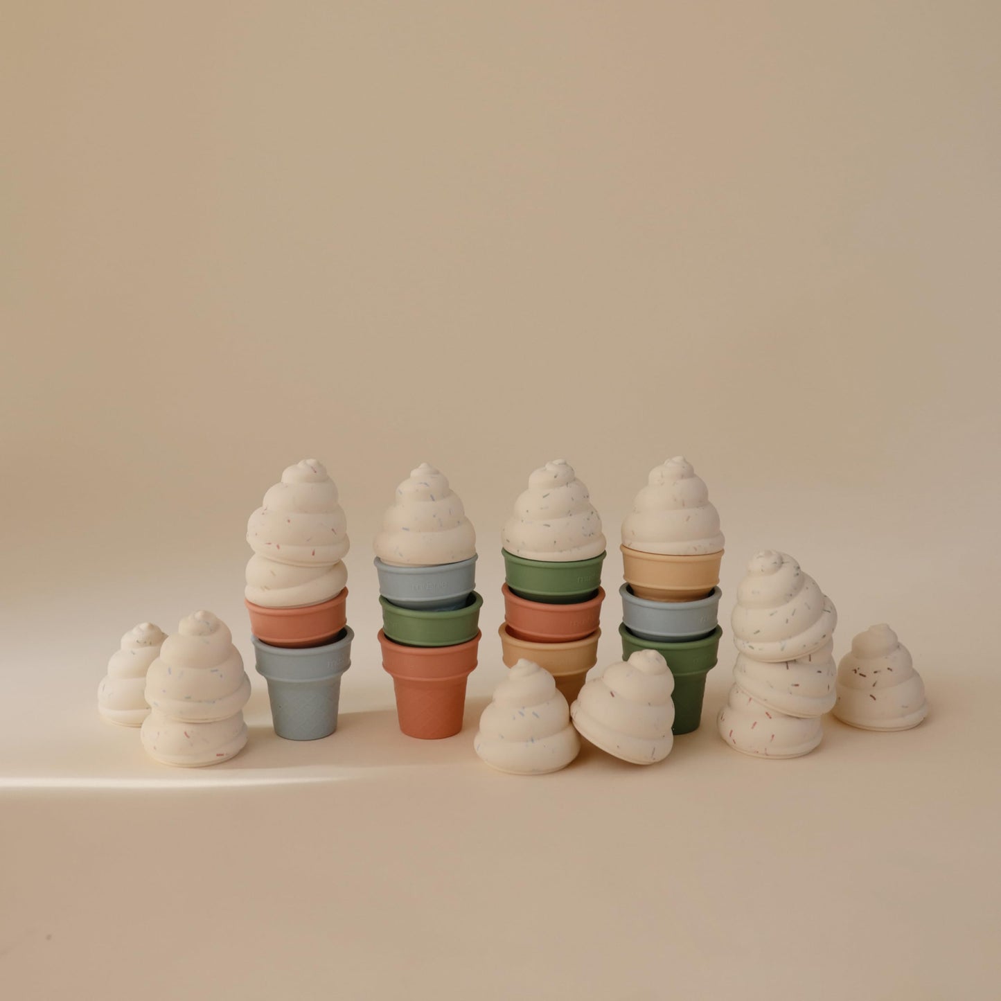 Mushie Silicone Mix and Match Ice Cream Toy 4 Pack | Mold Free