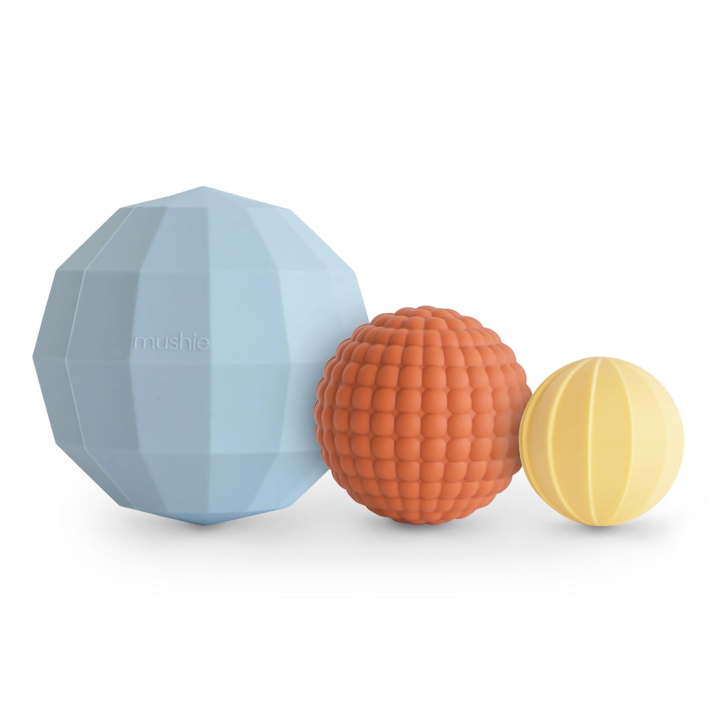 Mushie Silicone Nesting Spheres Sensory Toy – Powder Blue (Pack of 3)