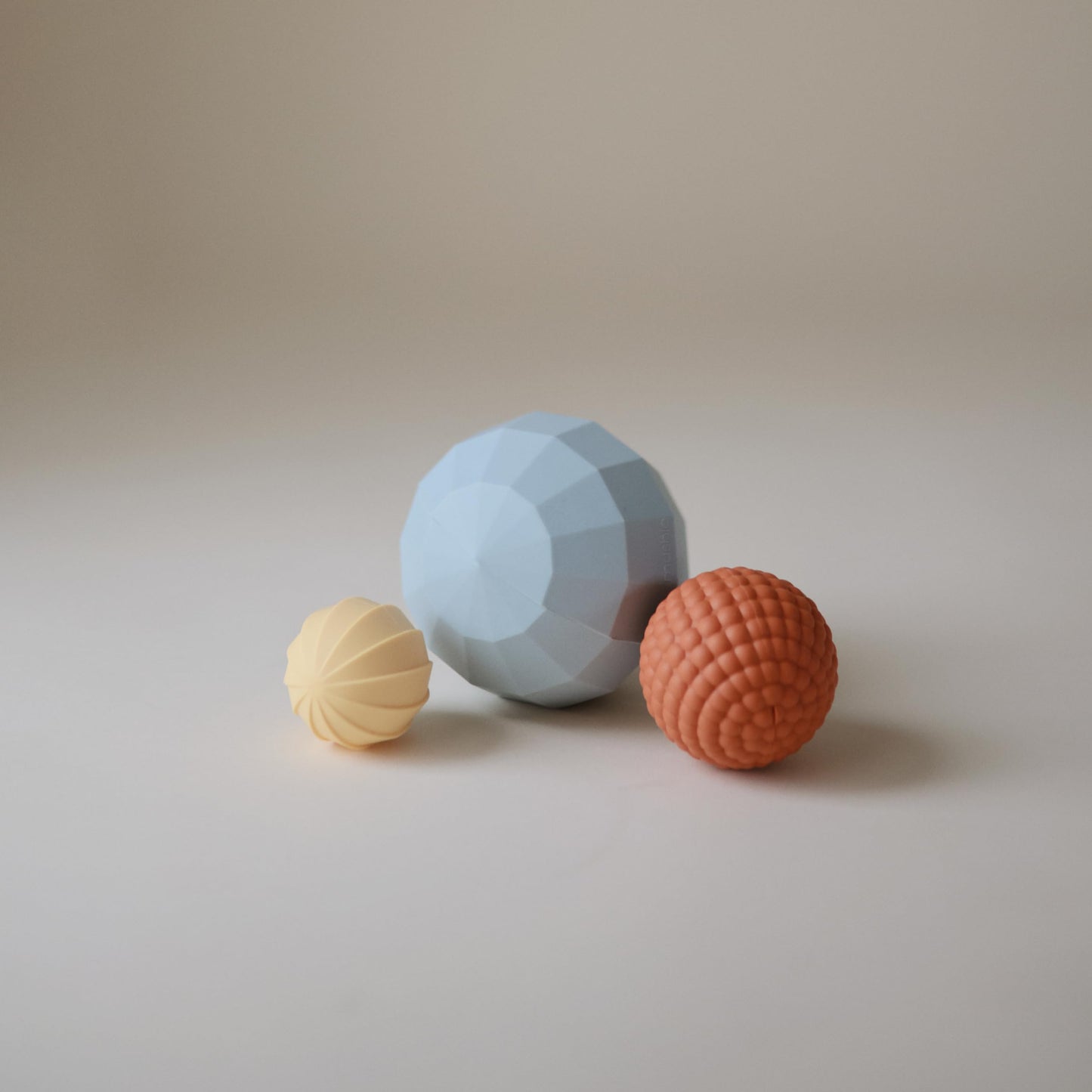 Mushie Silicone Nesting Spheres Sensory Toy – Powder Blue (Pack of 3)