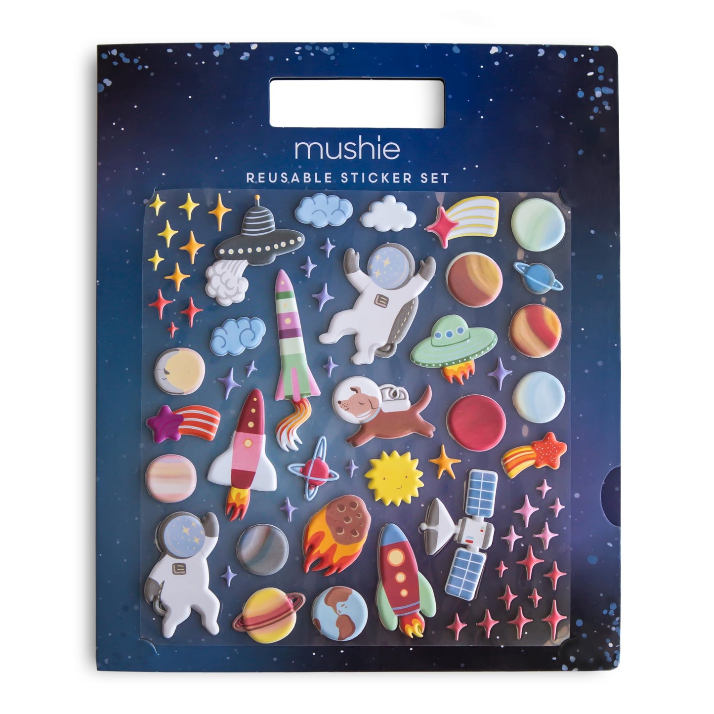 Mushie Reusable Sticker Book Set (Space) | 100+ Puffy Stickers for Kids 3+