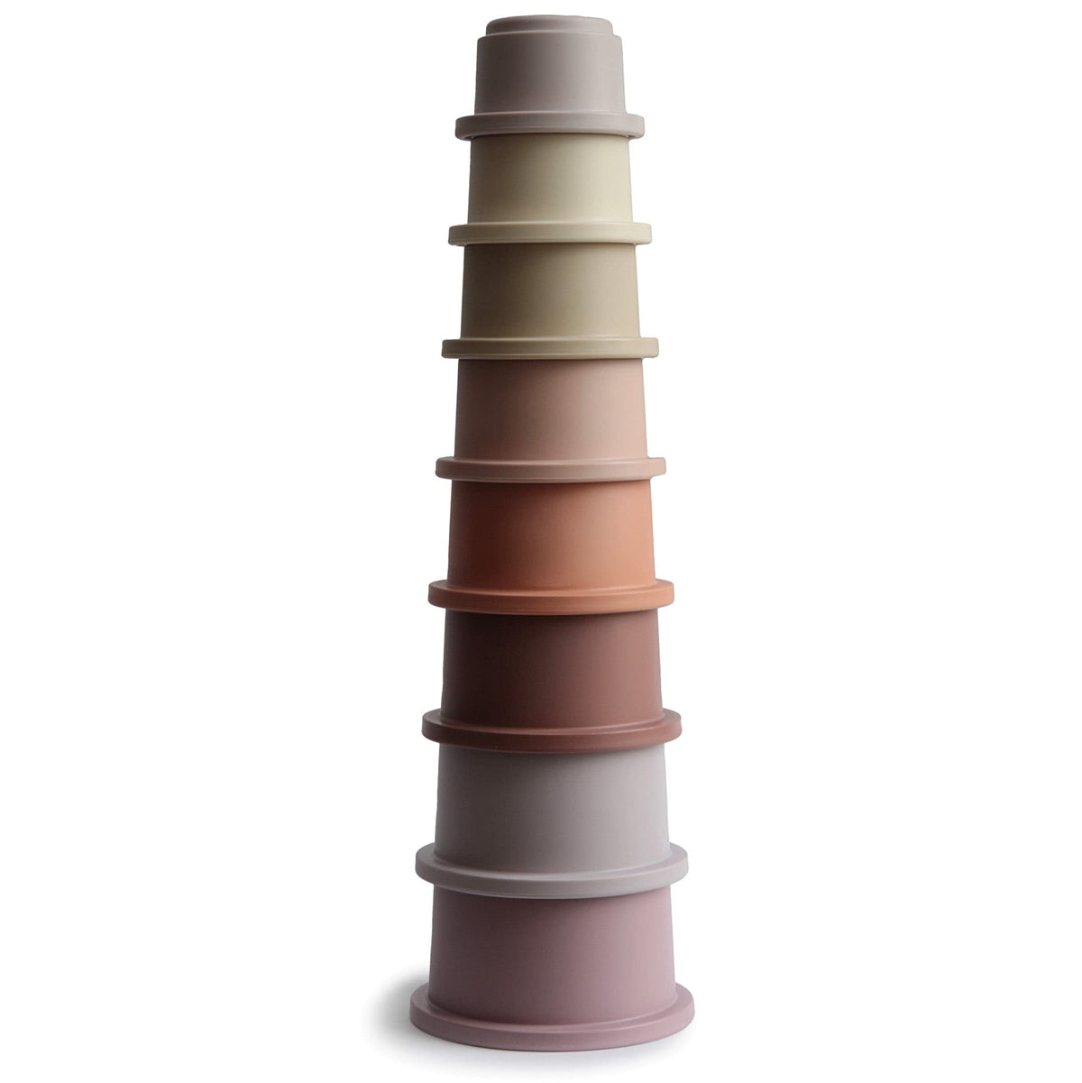Mushie Stacking Cups Toy 8pc – Made in Denmark (Petal)
