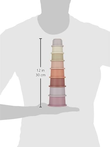 Mushie Stacking Cups Toy 8pc – Made in Denmark (Petal)