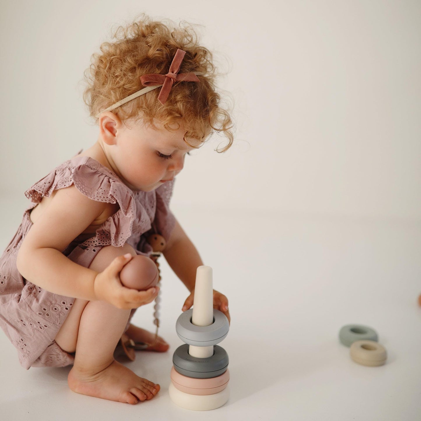 Mushie Stacking Rings Toy – Danish-Made Rustic Hygge Collection