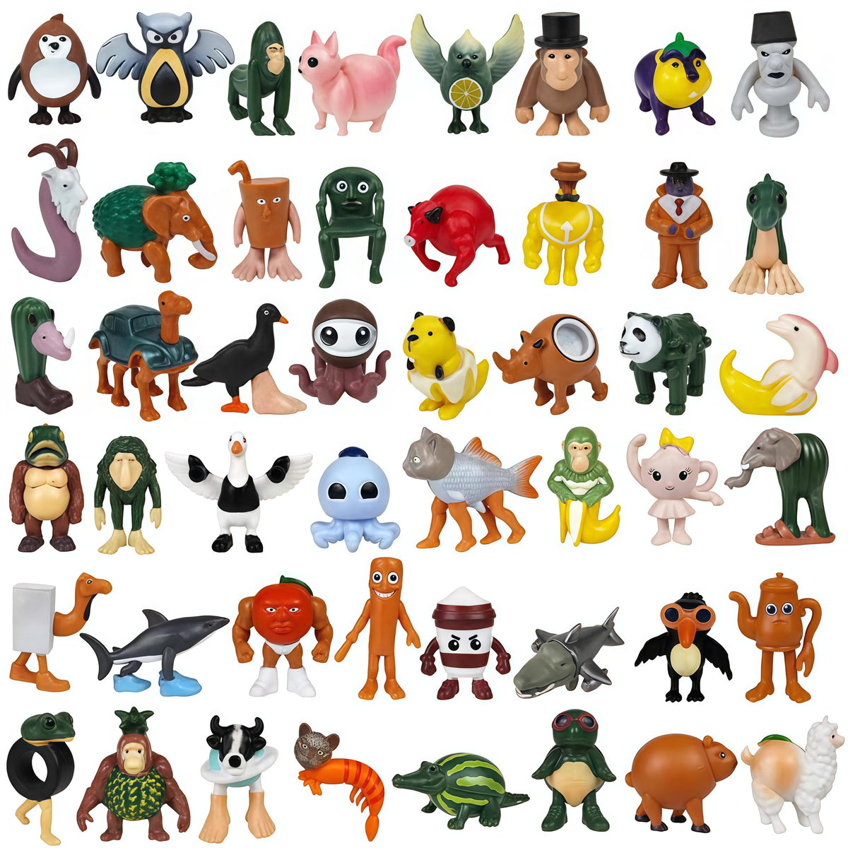 Mushplushies Italian Brainrot Toys – 48 PCS, 1.8-inch Tralalero Tralala Figures, Sahur Doll & Party Favors