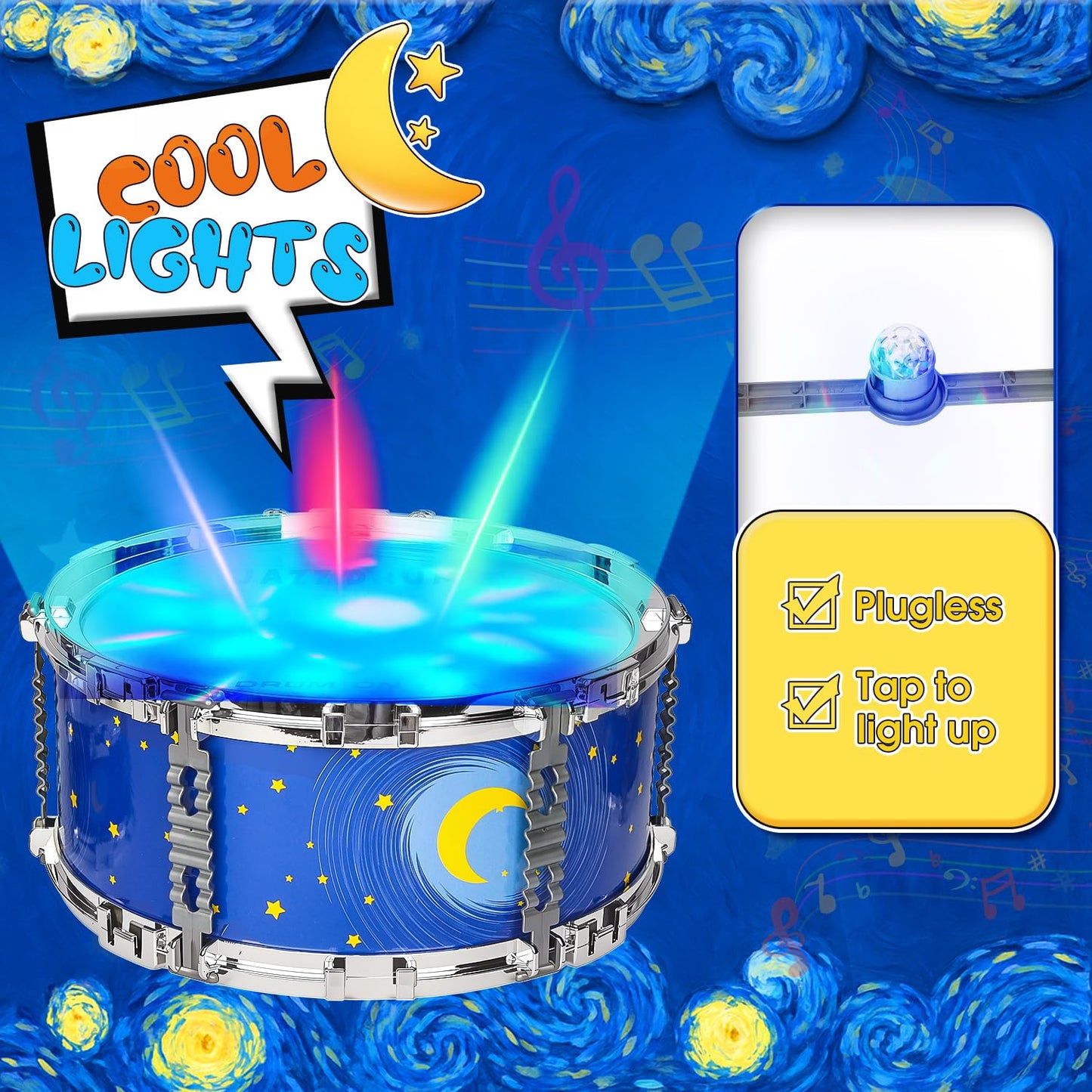 MusicForset Kids Drum Set for Toddlers – Fun Gift with Stool (Ages 2-5)