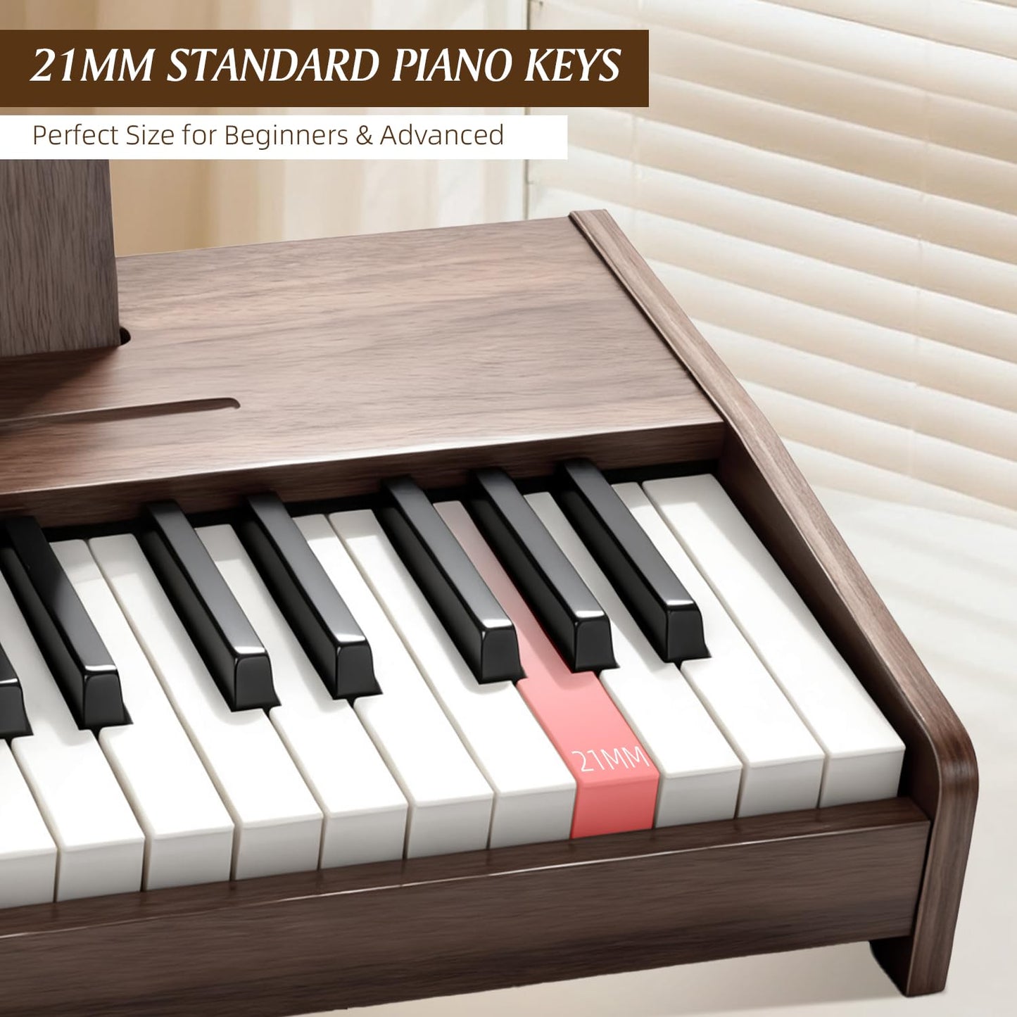 MusicForset Kids Wooden Piano Keyboard — 37 Keys & Stand, Ages 3+