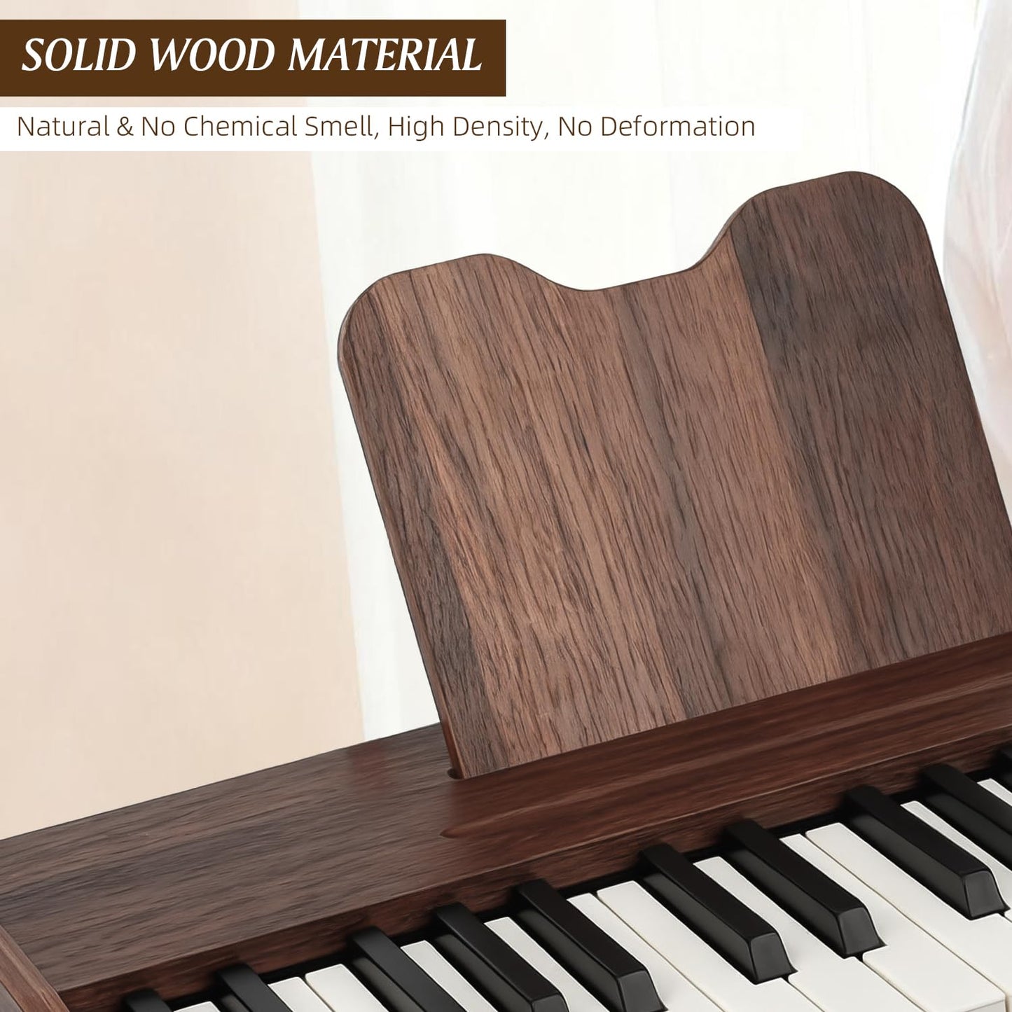 MusicForset Kids Wooden Piano Keyboard — 37 Keys & Stand, Ages 3+