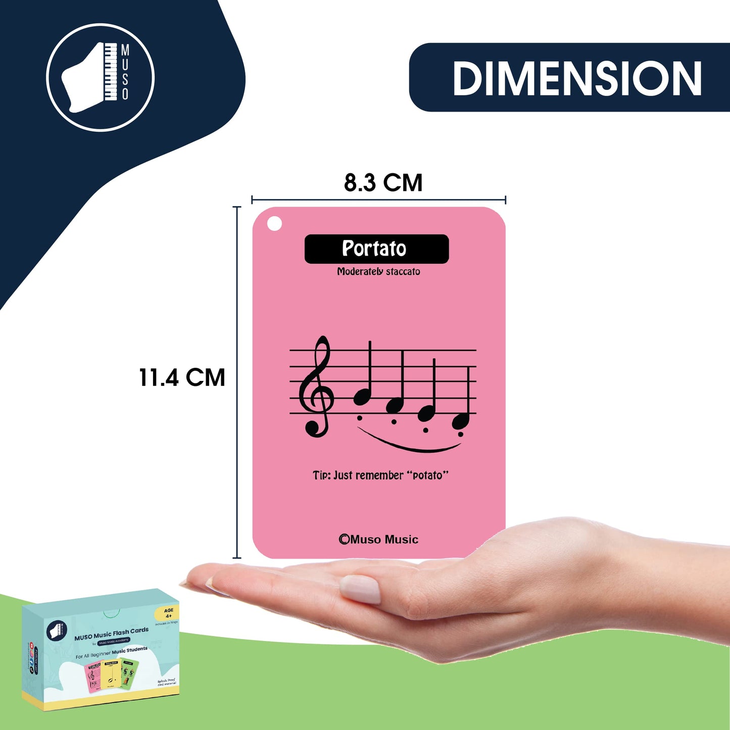 MUSO Music Flash Cards for Beginners – Improve Sight Reading and Solfège (Piano for Kids and Adults)
