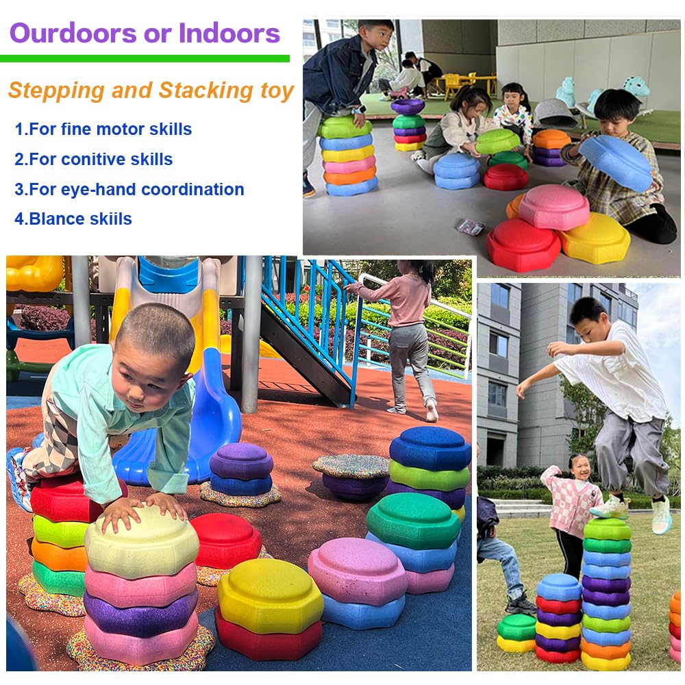 Mutasui Balance Stepping Stones for Kids — 6pc Set | Sensory Play & Balance Practice