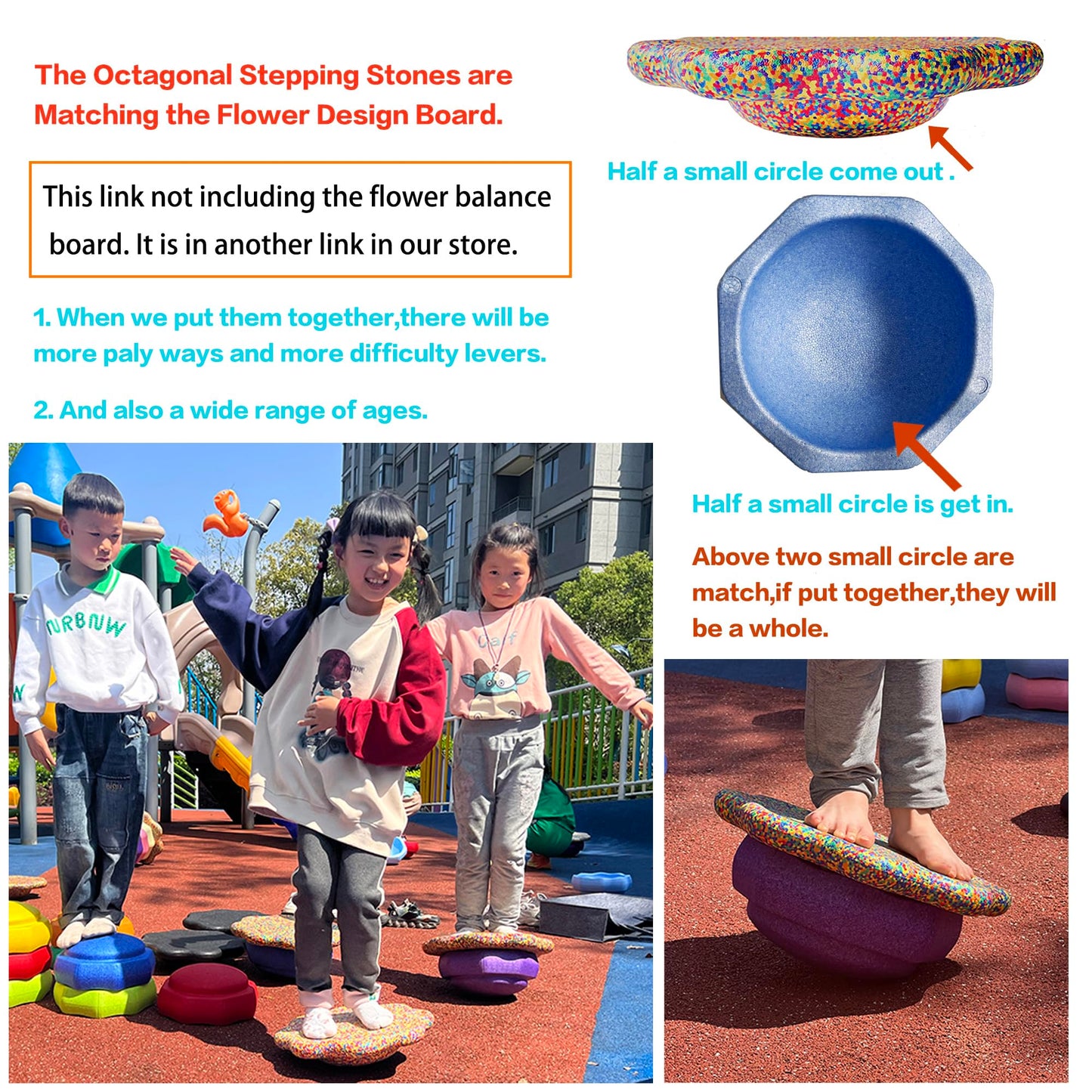 Mutasui Balance Stepping Stones for Kids — 6pc Set | Sensory Play & Balance Practice