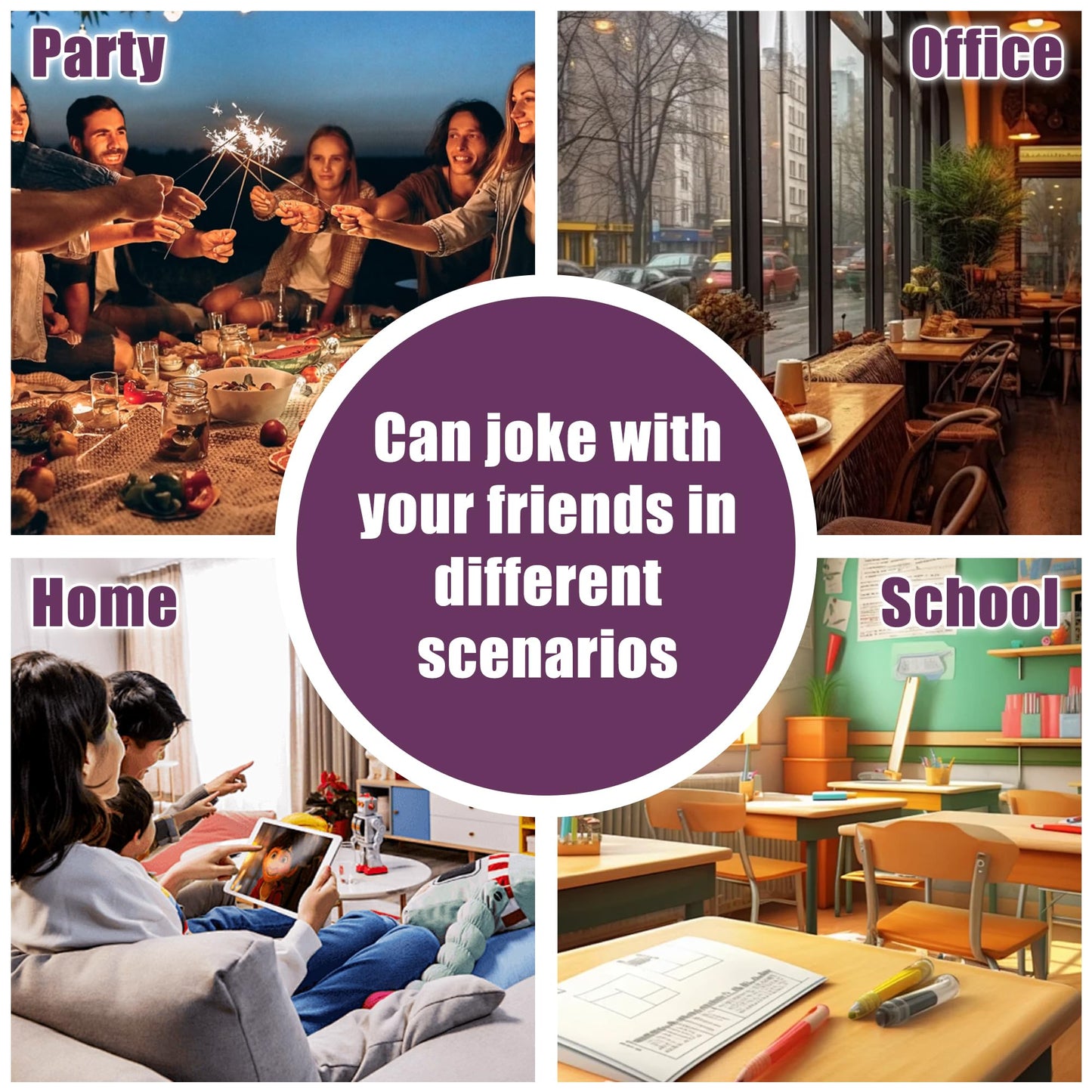 MUUPEG 3-Pack Cricket Noise Makers – 16 Sounds, Hidden Beeping, Long Battery Life (Dark Purple)