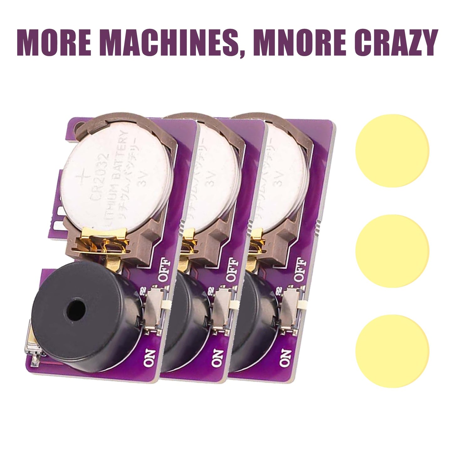 MUUPEG 3-Pack Cricket Noise Makers – 16 Sounds, Hidden Beeping, Long Battery Life (Dark Purple)