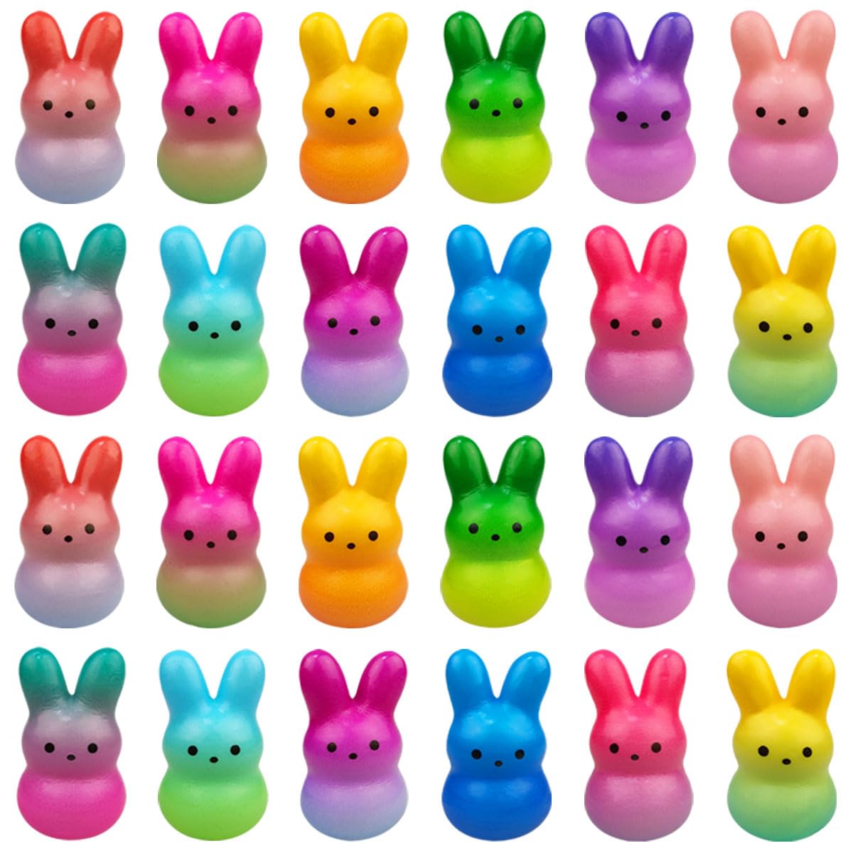 Muyiz 24 Pack Prefilled Easter Eggs with Bunny Slow Rising Squishy Toys