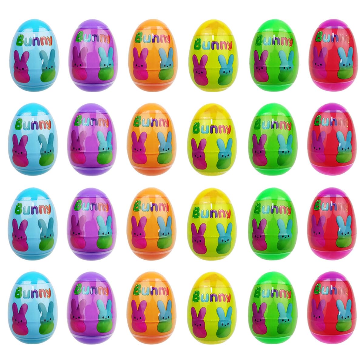 Muyiz 24 Pack Prefilled Easter Eggs with Bunny Slow Rising Squishy Toys