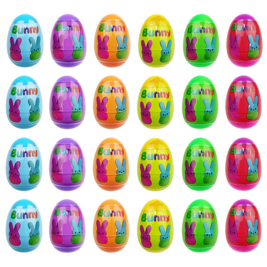 Muyiz 24 Pack Prefilled Easter Eggs with Bunny Slow Rising Squishy Toys
