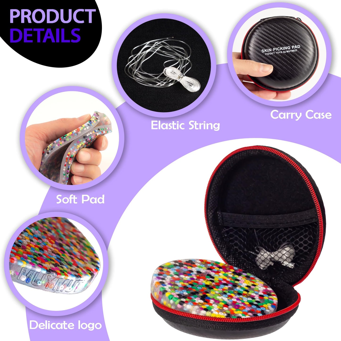 MUYMUT Picky Pad 1pc – Non-Sticky Silicone Fidget Pad for Dermatillomania, ADHD & OCD | 8 cm (3.2 in)