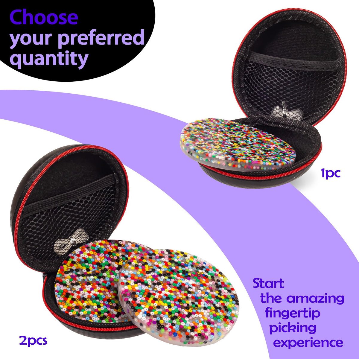 MUYMUT Picky Pad 1pc – Non-Sticky Silicone Fidget Pad for Dermatillomania, ADHD and OCD (10 cm / 3.9 in) with Carry Case