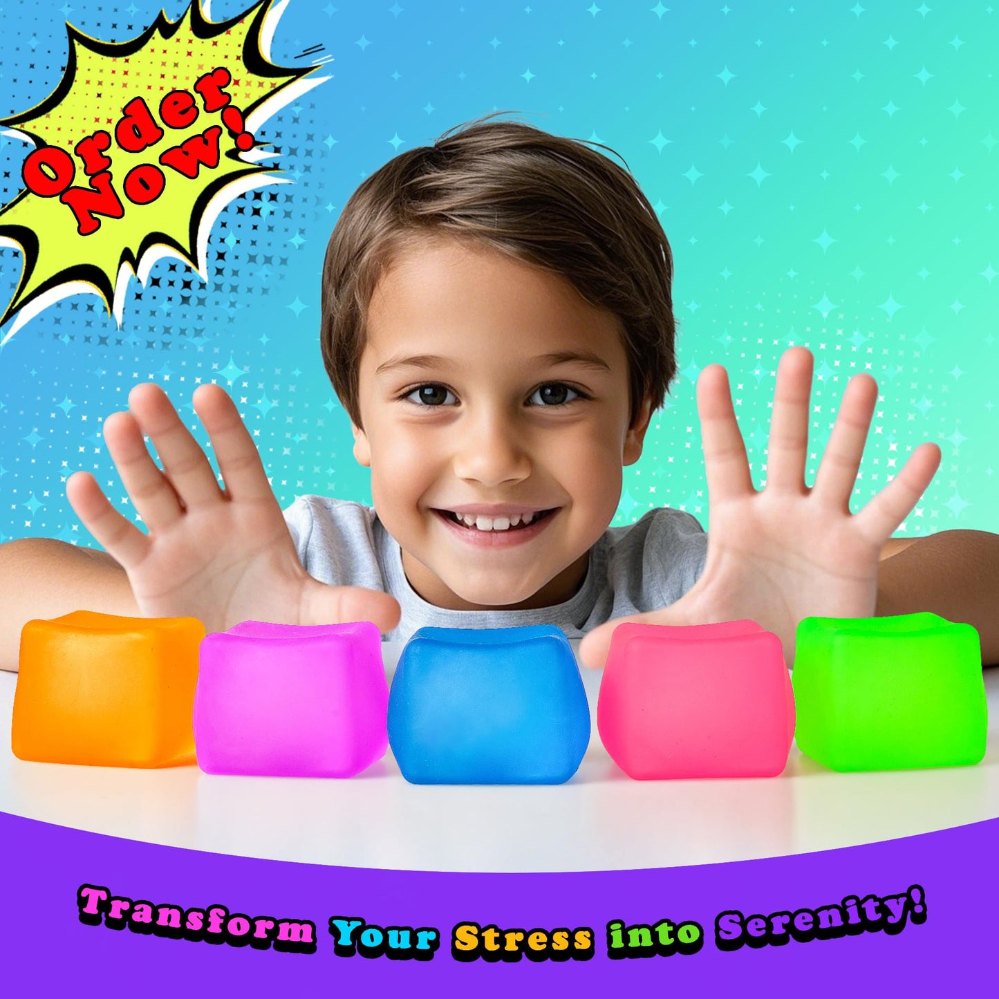 MUYMUT Sensory Stress Cube – High-Density Gel Fidget Toy for Anxiety Relief and Focus (1-Pack, Purple)