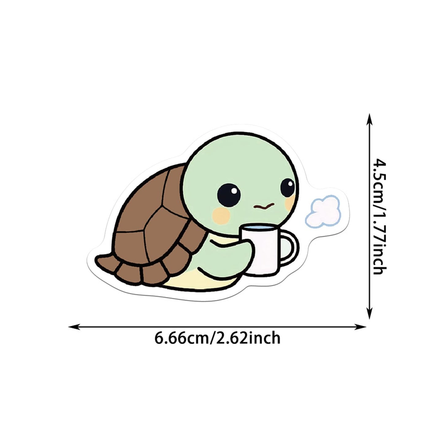 MUZIWAN 50Pcs Animal Stickers – Waterproof Vinyl for Water Bottles, Notebooks & Back-to-School (Tortoise)